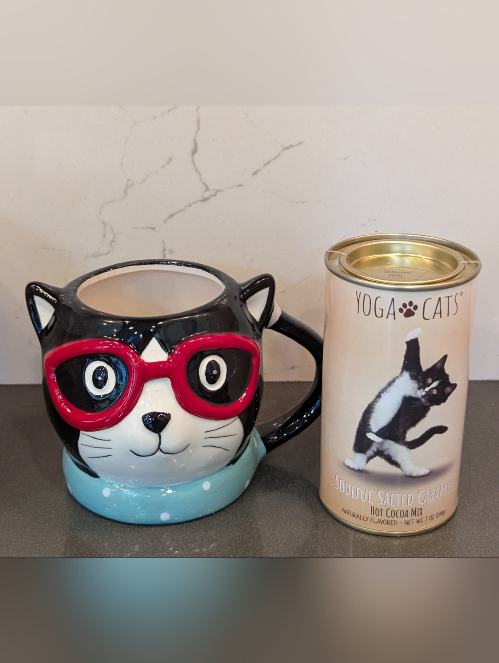Cool Kitty Mug With Caramel Cocoa